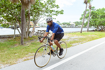 Doug riding his bike