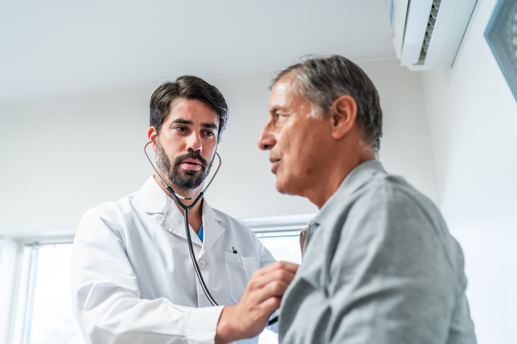 male doctor check heart rate 